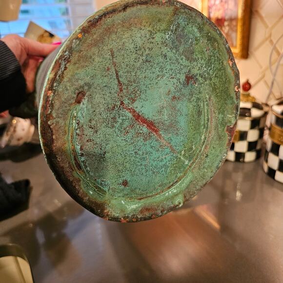 Early 1900s Verdigris Copper Pitcher Perfect Display Piece - Picture 4 of 14